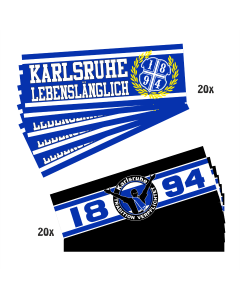 Aufkleberpaket "Karlsruhe - Lebenslänglich" (40 Stück)