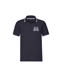 Besticktes Polo-Shirt "Karlsruhe - Kranz + Banderole" navy-weiss