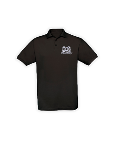 Besticktes Polo-Shirt "Karlsruhe - Kranz + Banderole" schwarz