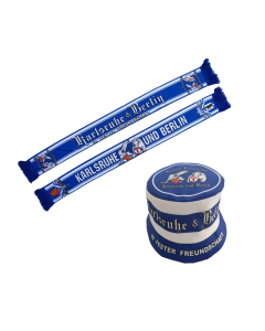 SET „Freundschaft 2" Polyschal royal & Fischerhut royal
