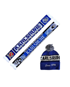 SET 20 „Karlsruhe" Jacquardschal & Bommelmütze