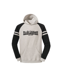Besticktes Kapuzen Sweat-Shirt „Karlsruhe, das Original - 1894" Varsity schwarz/grau