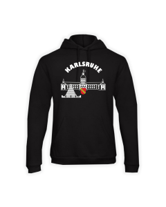 Girly Kapuzen Sweat-Shirt "Karlsruhe - Schloss & Pyramide" schwarz