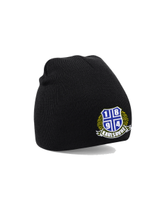Wollmütze "1894-Logo + Banderole & Kranz" schwarz