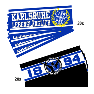 Aufkleberpaket "Karlsruhe - Lebenslänglich" (40 Stück)