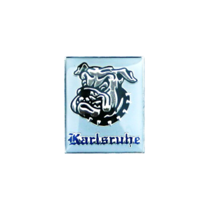 Pin „Karlsruhe – Bulldogge“ weiß