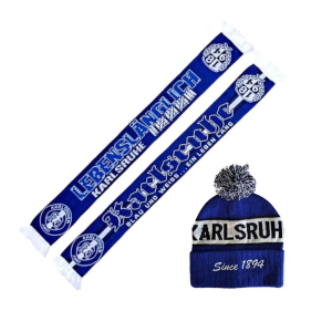 SET 21 „Karlsruhe" Jacquardschal & Bommelmütze