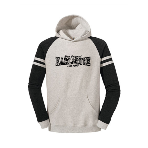 Besticktes Kapuzen Sweat-Shirt „Karlsruhe, das Original - 1894" Varsity schwarz/grau