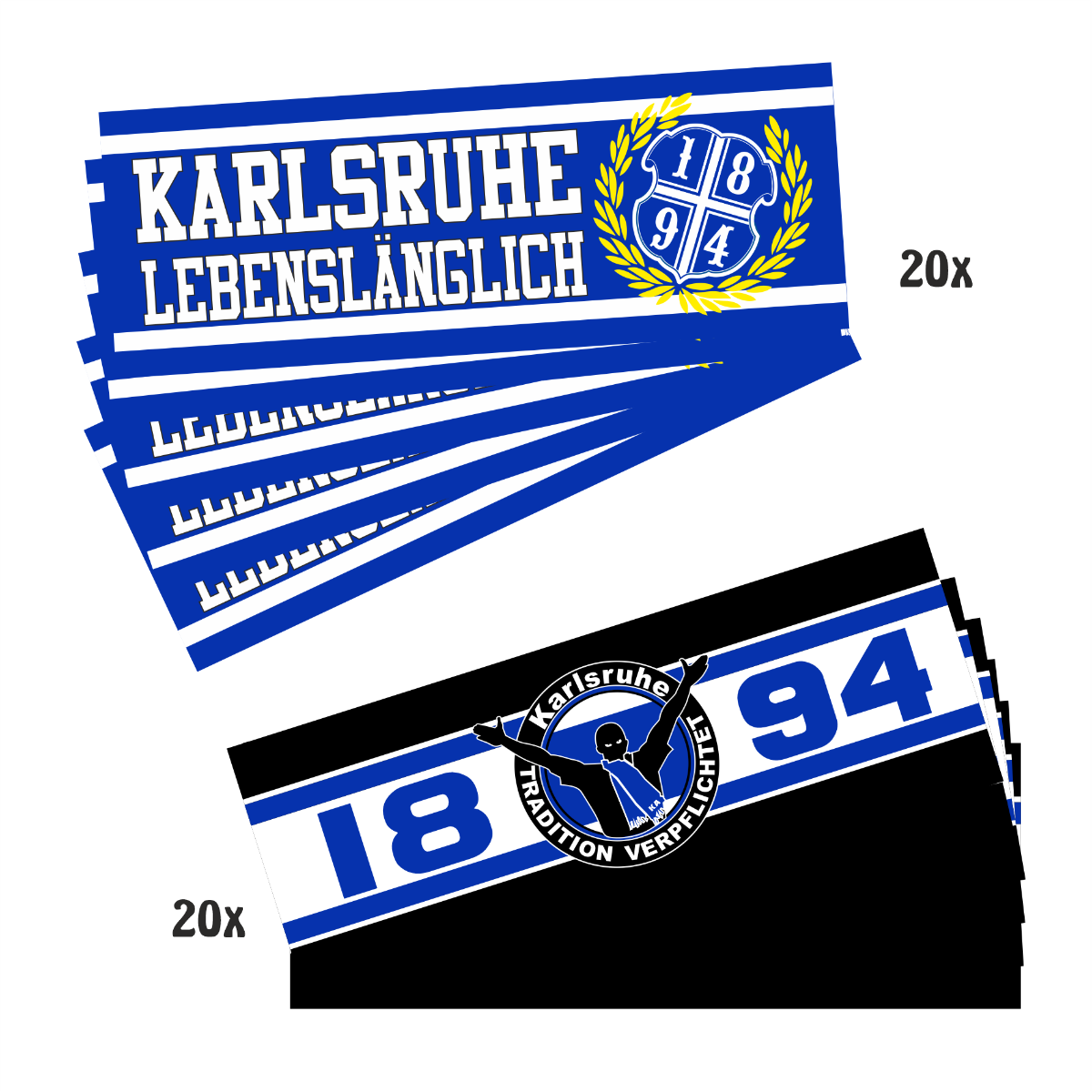 Aufkleberpaket "Karlsruhe - Lebenslänglich" (40 Stück)
