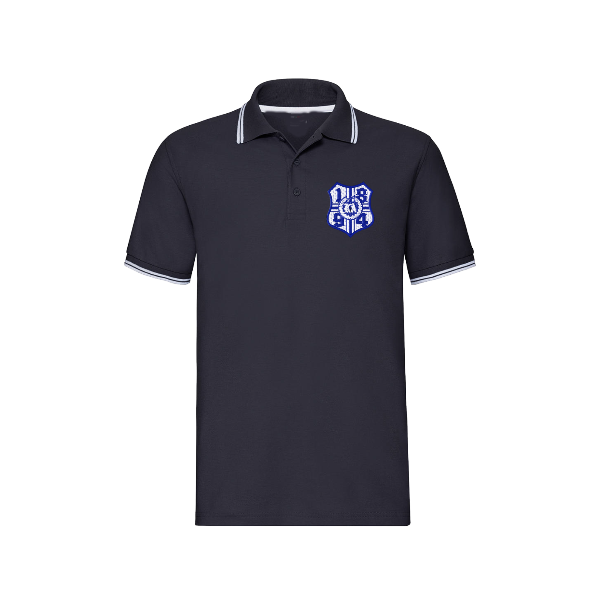Besticktes Polo-Shirt "1894-Logo" navy-weiß