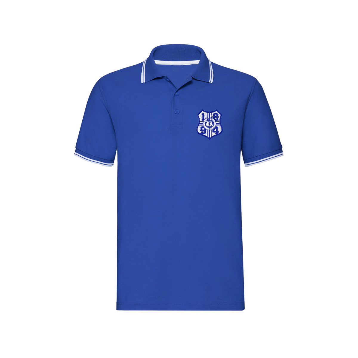 Besticktes Polo-Shirt "1894-Logo" royal-weiß -> Größe L