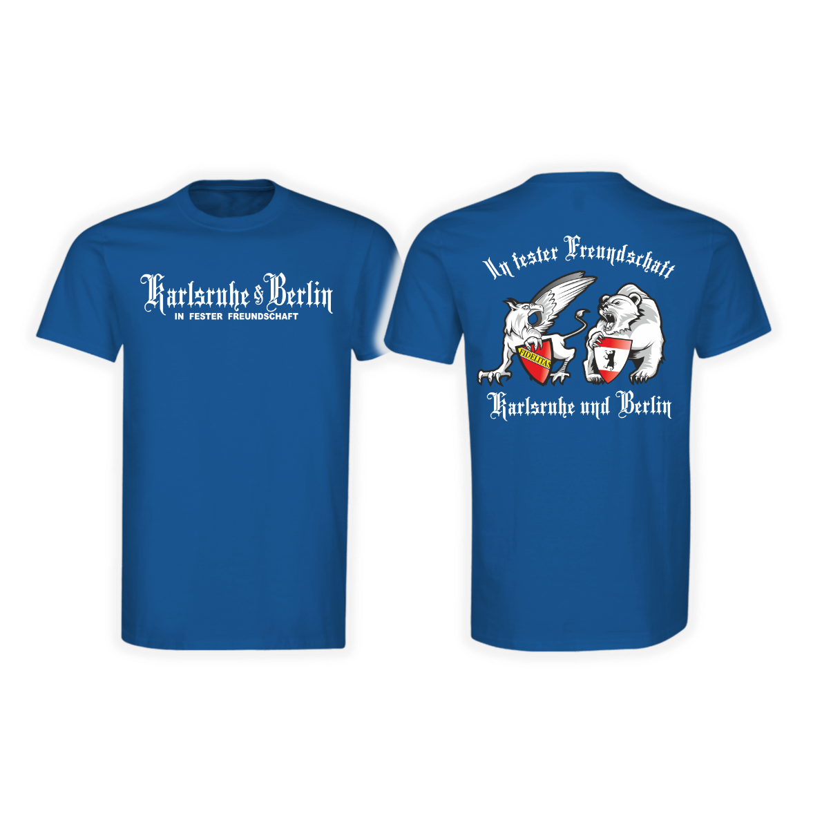 T-Shirt "Karlsruhe & Berlin - In fester Freundschaft" royal