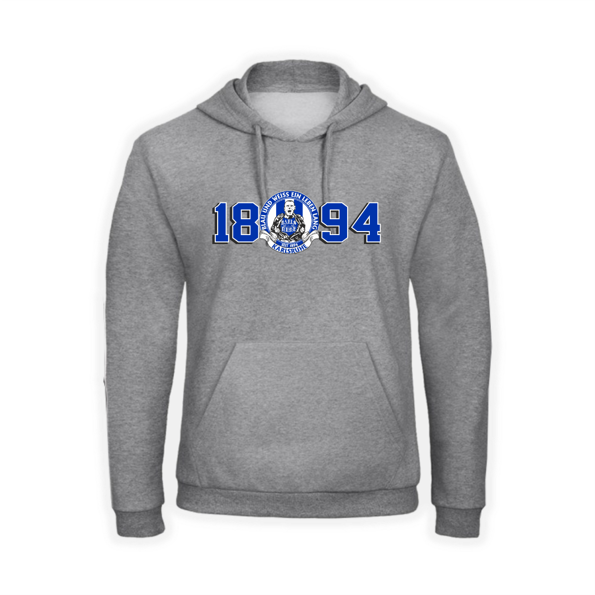 Kapuzen Sweat-Shirt "1894 - Blau und weiss" grau